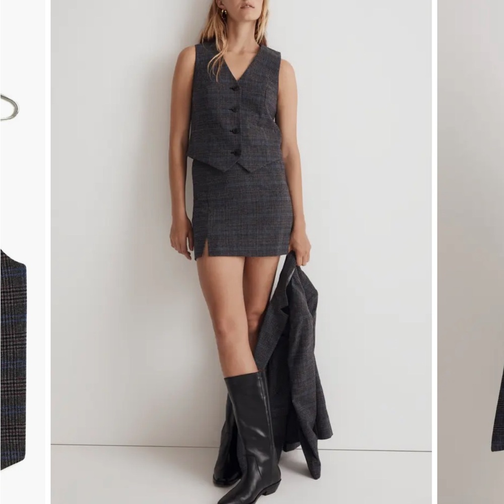 Madewell SET wool skirt and vest